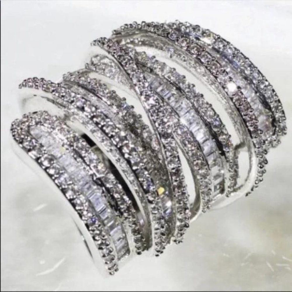 NEW 6.4 CT 925 STERLING SILVER DIAMOND RING, CUTE RING, SHINY RING. - Picture 3 of 5